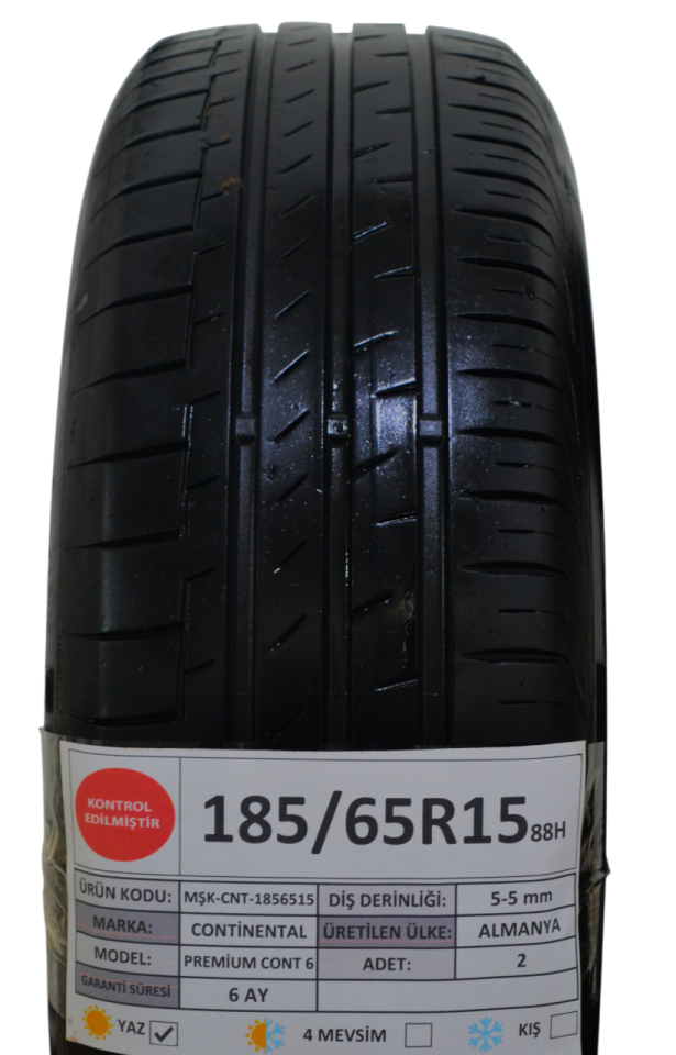 Continental 185/65R15 88H EcoContact 6 2.El Çift Yaz Lastiği